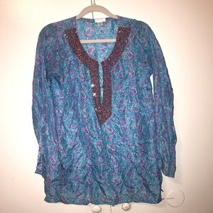 Subtle Luxury Silk Blouse with Sequin